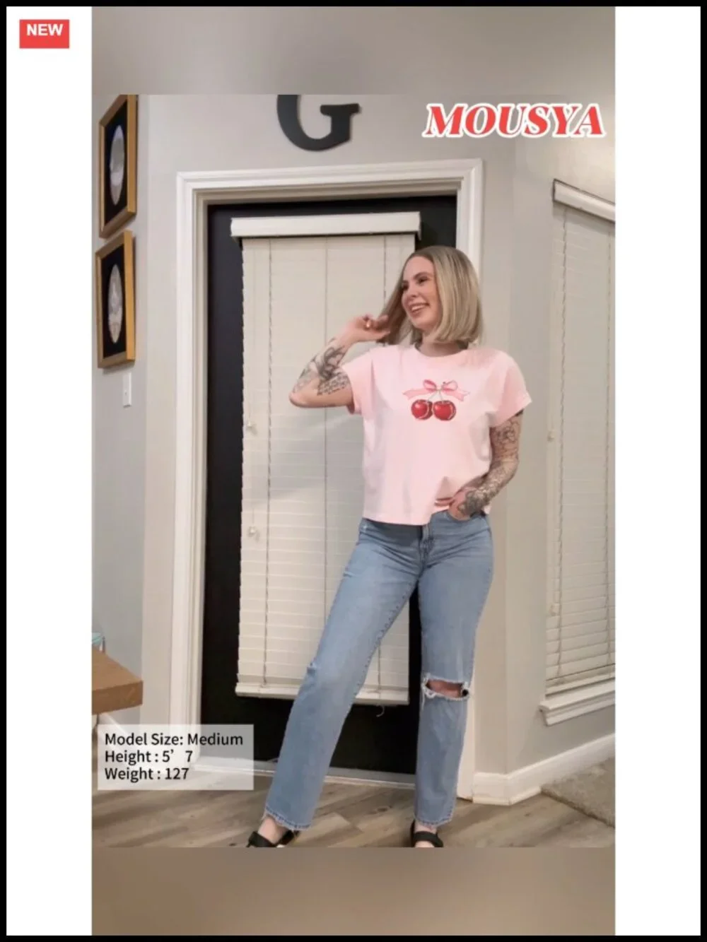 Cherry Graphic Crop Top Women Bow Sequin Tee Aesthetic Summer